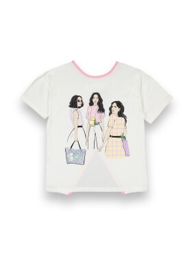 Wholesale Girls Printed T-shirt 10-13Y Tuffy 1099-9159 Экрю