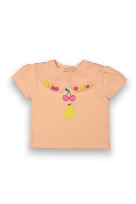 Wholesale Girls Printed T-shirt 2-5Y Tuffy 1099-9053 Лососевый цвет