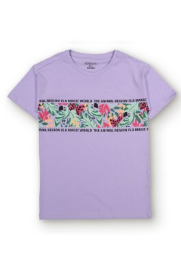 Wholesale Girls Printed T-Shirt 6-9Y Divonette 1023-1701-3 Лиловый 