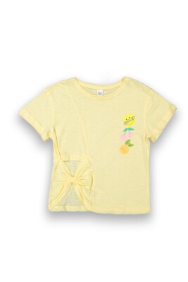 Wholesale Girls Printed T-shirt 6-9Y Tuffy 1099-9108 Светло-жёлтый 