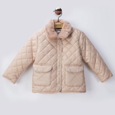 Wholesale Girls Quilted Jacket 2-6Y Verscon 2031-6986 Бежевый 