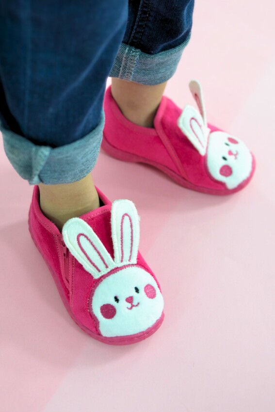 Wholesale Girls Rabbit Embroidered Home Slippers 23-30 EU Firststep 2058-F-742 - 1