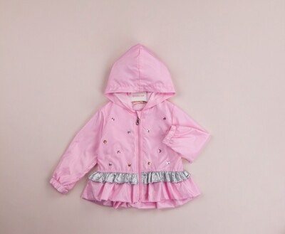 Wholesale Girls Raincoat with Hooded 1-4Y BabyRose 1002-8421 Розовый 