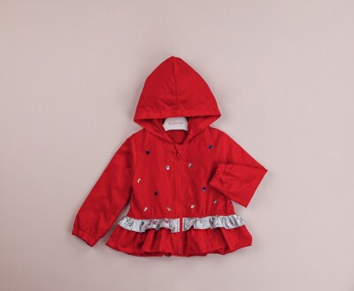 Wholesale Girls Raincoat with Hooded 1-4Y BabyRose 1002-8421 Красный