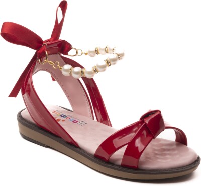 Wholesale Girls Sandals 26-30EU Minican 1060-WTE-P-INCILI Бордовый 