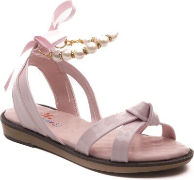 Wholesale Girls Sandals 26-30EU Minican 1060-WTE-P-INCILI Пудра