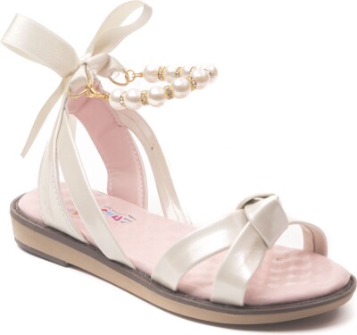 Wholesale Girls Sandals 26-30EU Minican 1060-WTE-P-INCILI Экрю