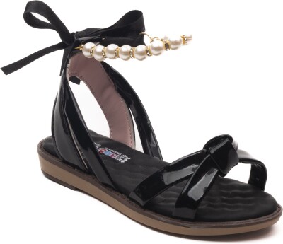 Wholesale Girls Sandals 26-30EU Minican 1060-WTE-P-INCILI Чёрный 