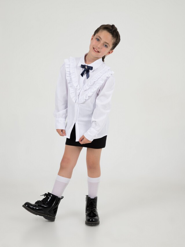 Wholesale Girls School Formal Shirt 7-10Y Büşra Bebe 1016-24221 - 1