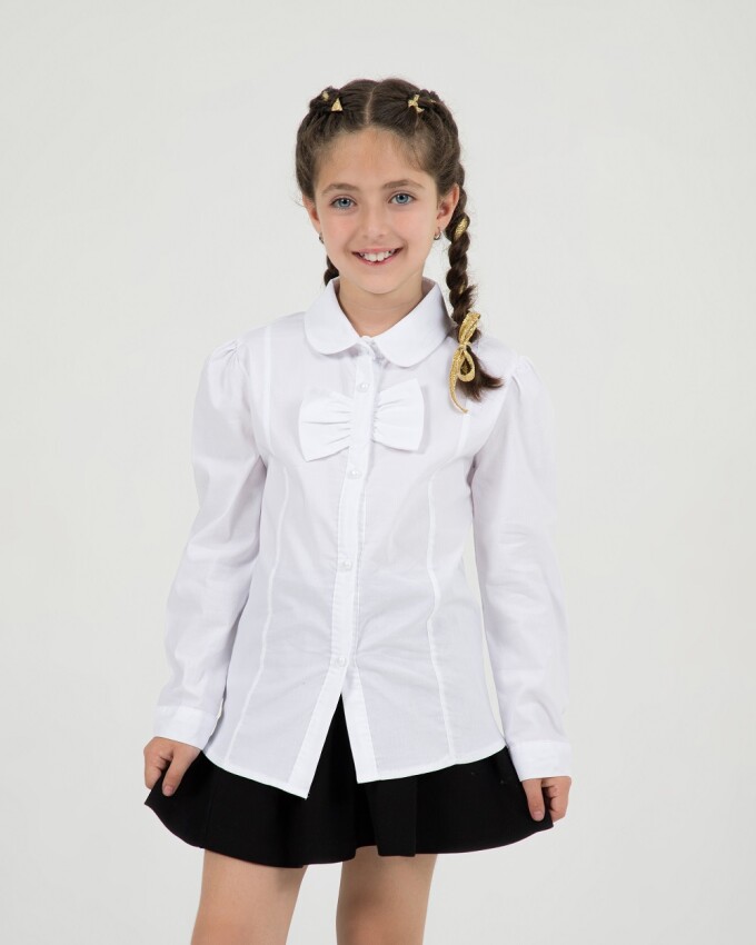 Wholesale Girls School Fornal Shirt 7-10Y Büşra Bebe 1016-24203 - 1