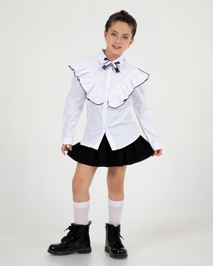 Wholesale Girls School Fornal Shirt 7-10Y Büşra Bebe 1016-24209 - 1