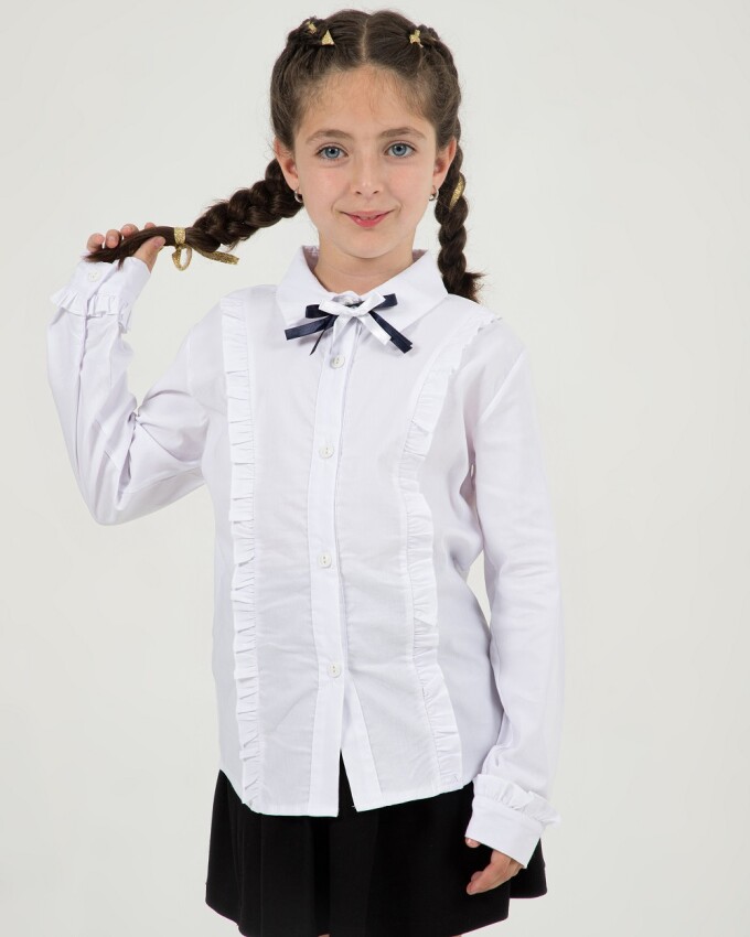 Wholesale Girls School Fornal Shirt 7-10Y Büşra Bebe 1016-24214 - 1