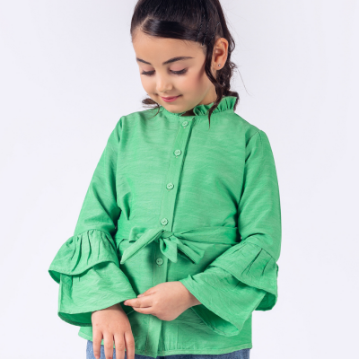 Wholesale Girls Shirt 12-15Y Pafim 2041-Y23-3291 Зелёный 