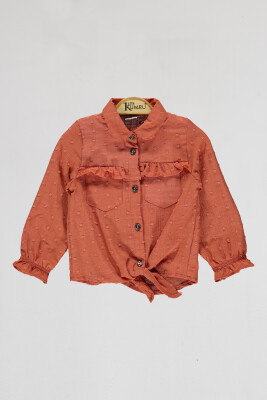 Wholesale Girls Shirt 6-9Y Kumru Bebe 1075-4073 Черепичный цвет