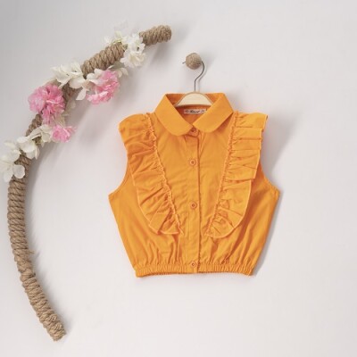 Wholesale Girls Shirt 7-10Y Büşra Bebe 1016-23128 Оранжевый 