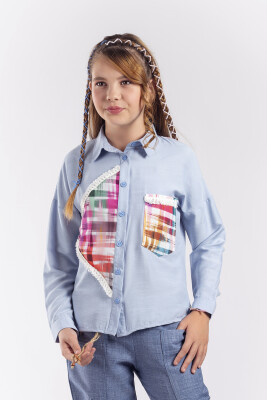 Wholesale Girls Shirt 8-11Y Pafim 2041-Y23-3125 Синий