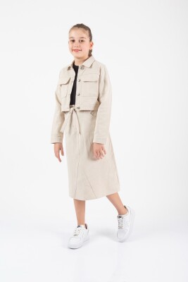 Wholesale Girls Short Jacket 12-15Y Pafim 2041-Y24-4007 Бежевый 