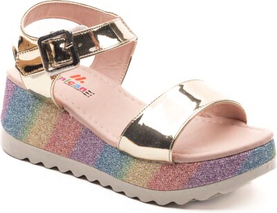 Wholesale Girls Silvery Sandals 26-30EU Minican 1060-X-P-P07 - 1