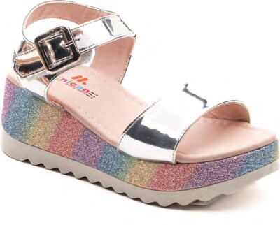 Wholesale Girls Silvery Sandals 26-30EU Minican 1060-X-P-P07 Серебряный 
