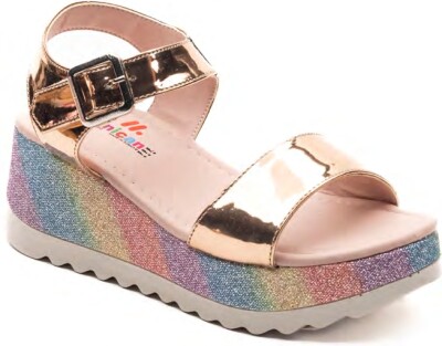 Wholesale Girls Silvery Sandals 26-30EU Minican 1060-X-P-P07 Медный