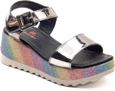 Wholesale Girls Silvery Sandals 26-30EU Minican 1060-X-P-P07 Платиновый 