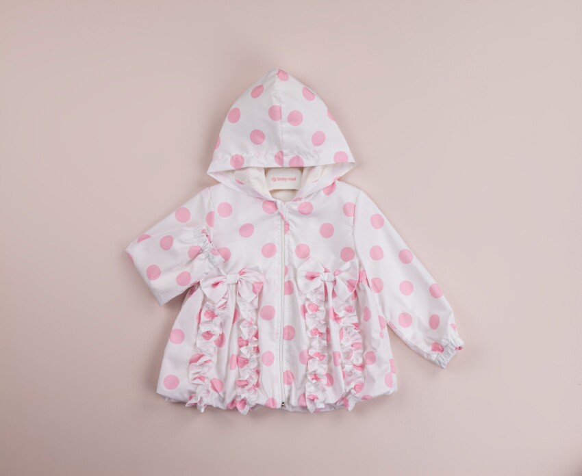 Wholesale Girls Spotted Raincoat with Hooded 5-8Y BabyRose 1002-8424 - 3