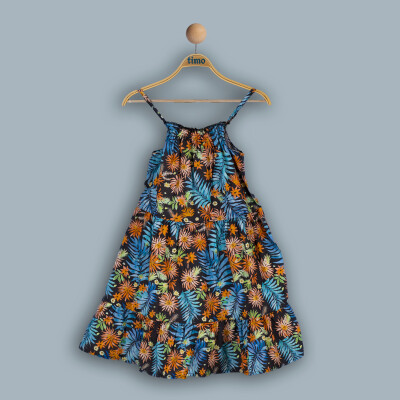 Wholesale Girls Strappy Dress 10-13Y Timo 1018-TK4DÜ202242074 Синий