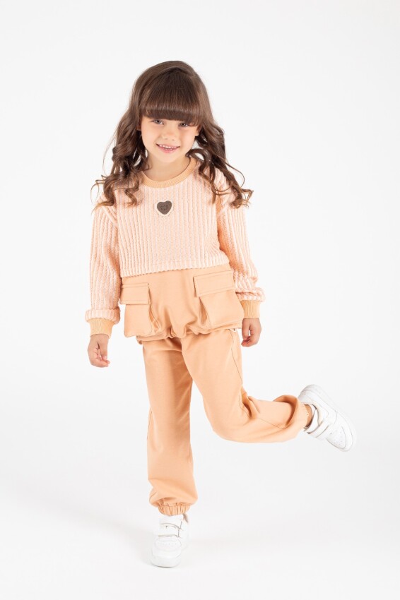 Wholesale Girl's Striped Tracksuit Set 1-5Y Pafim 2041-K24-8015 - 2