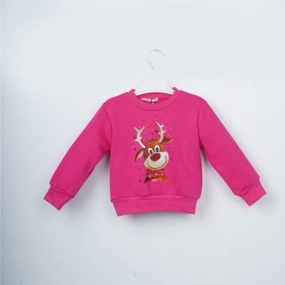 Wholesale Girls Sweatshirt 3-6Y Büşra Bebe 1016-23254 Пурпурный 