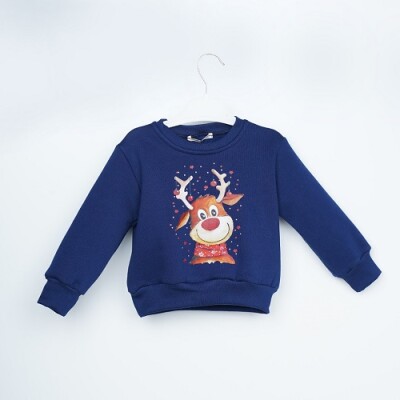 Wholesale Girls Sweatshirt 3-6Y Büşra Bebe 1016-23254 Темно-синий