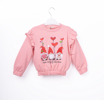 Wholesale Girls Sweatshirt 3-6Y Büşra Bebe 1016-23256 Розовый 