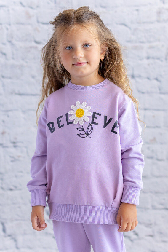 Wholesale Girl's Sweatshirt with Flower Accessories 1-12Y Zeyland 1070-252Z4KEP65 - 1