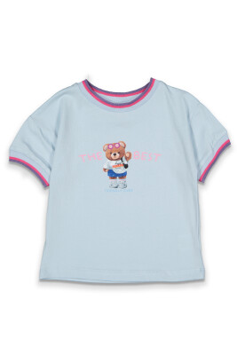 Wholesale Girls T-shirt 2-5Y Tuffy 1099-1952 Светло-голубой 