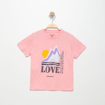 Wholesale Girls T-shirt 6-9Y Divonette 1023-8043-3 Розовый 