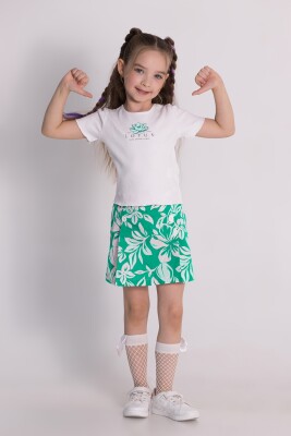 Wholesale Girls T-Shirt and Skirt Set 4-9Y DMB Boys&Girls 1081-0312 Зелёный 