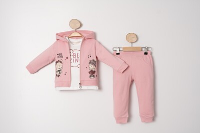 Wholesale Girls Tracksuit Set 1-4Y Sani 1068-20055 Светло- розовый 