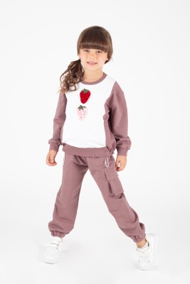 Wholesale Girls Tracksuit Set 1-5Y Pafim 2041-K24-8016 Пыльная роза