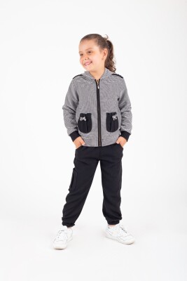 Wholesale Girls Tracksuit Set 4-8Y Pafim 2041-K24-8002 Чёрный 