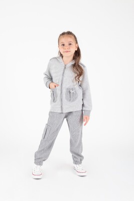 Wholesale Girls Tracksuit Set 4-8Y Pafim 2041-K24-8002 Серый меланж