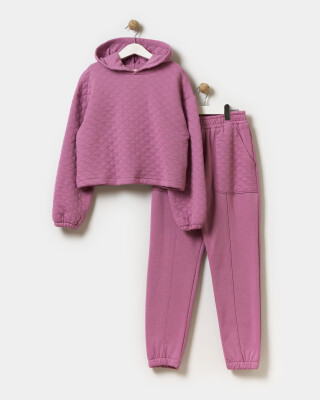 Wholesale Girl's Tracksuit Set 7-10Y Miniloox 1054-24476 Light Plum