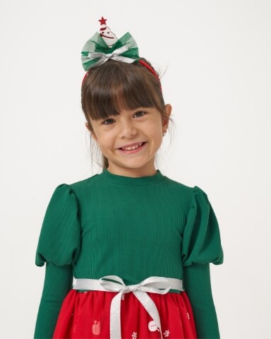 Wholesale Girl's Tulle Christmas Dress 4-7Y Bupper Kids 1053-24901 - 6