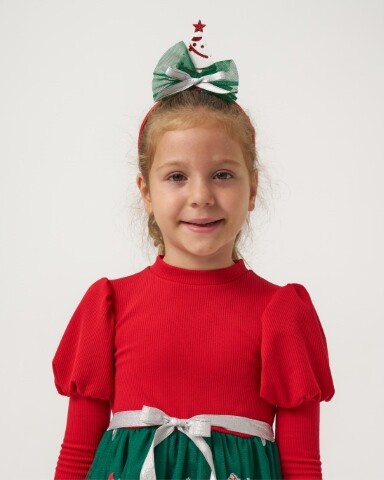 Wholesale Girl's Tulle Christmas Dress 4-7Y Bupper Kids 1053-24901 - 11