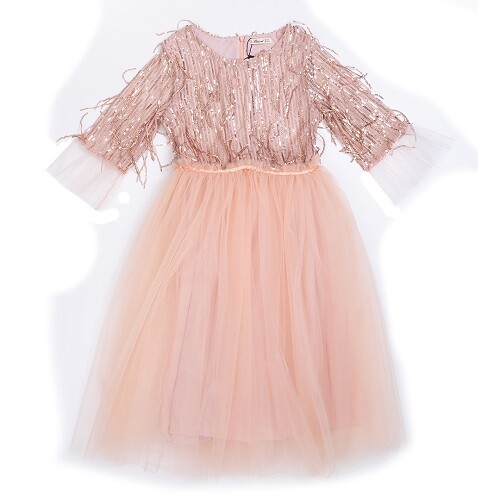 Wholesale Girls Tulle Dress 7-10Y Büşra Bebe 1016-23188 - 3