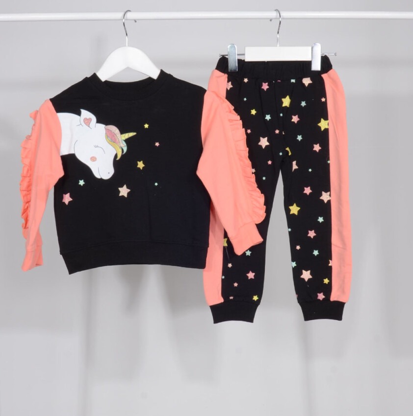 Wholesale Girls Unicorn Tracksuit Set 1-5Y Serkon Baby&Kids 1084-M0555 - 2