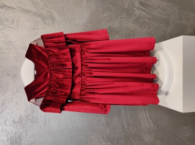 Wholesale Girl's Velvet Dress 2-6Y Serkon Baby&Kids 1084-M0727 - Serkon Baby&Kids (1)