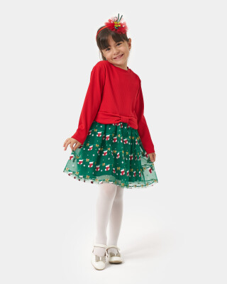 Wholesale Girls Xmas Tulle Dress 4-7Y Bupper Kids 1053-24900 - Bupper Kids