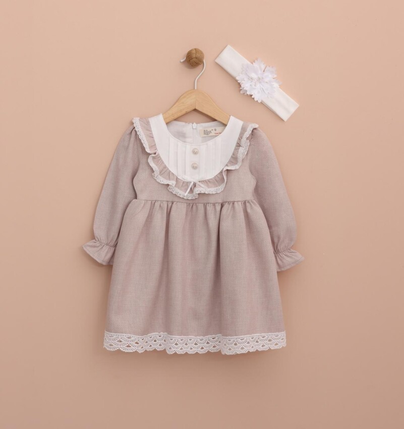 Wholesale Headband Girl Baby Dress 6-18M Lilax 1049-6537 - 1