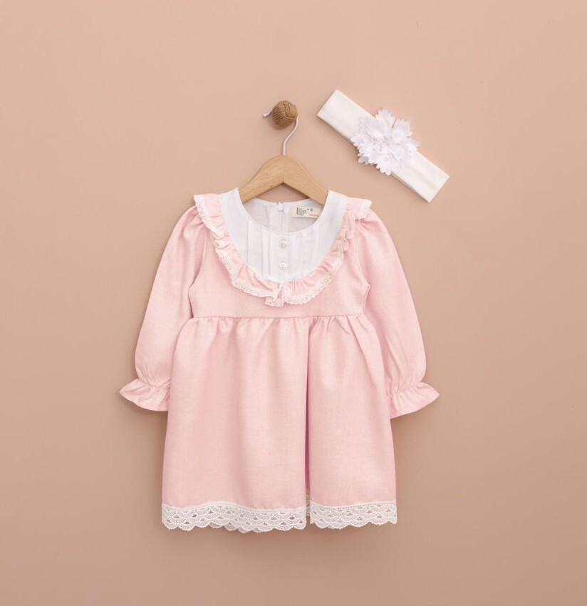 Wholesale Headband Girl Baby Dress 6-18M Lilax 1049-6537 - 2