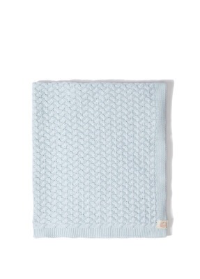 Wholesale Organic Cotton Wicker Knitted Baby Blanket 0-36M Uludağ Triko 1061-21002 Синий