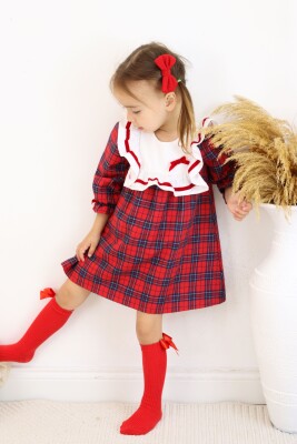 Wholesale Plaid Ruffle Christmas Baby Dress 6-24M Serkon Baby&Kids 1084-M0746 - Serkon Baby&Kids